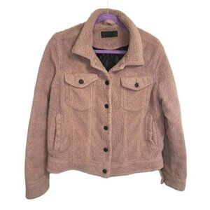 Blank NYC Small Mauve Faux Shearling Cozy Teddy Trucker Jacket NWT $98 MSRP